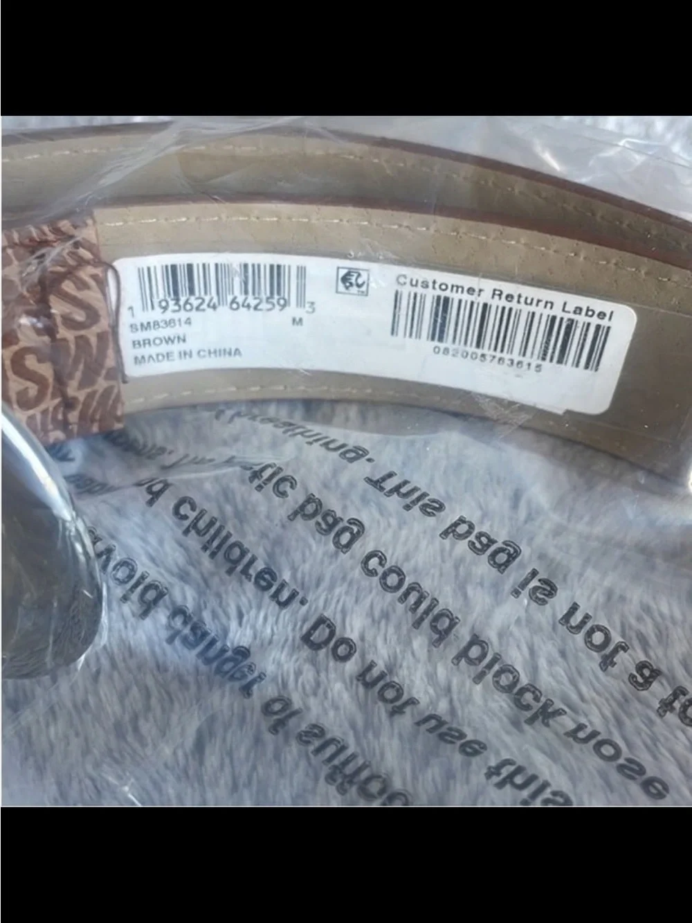 Steve Madden Fish-Eye-Logo Belt in Brown Size Medium NWT